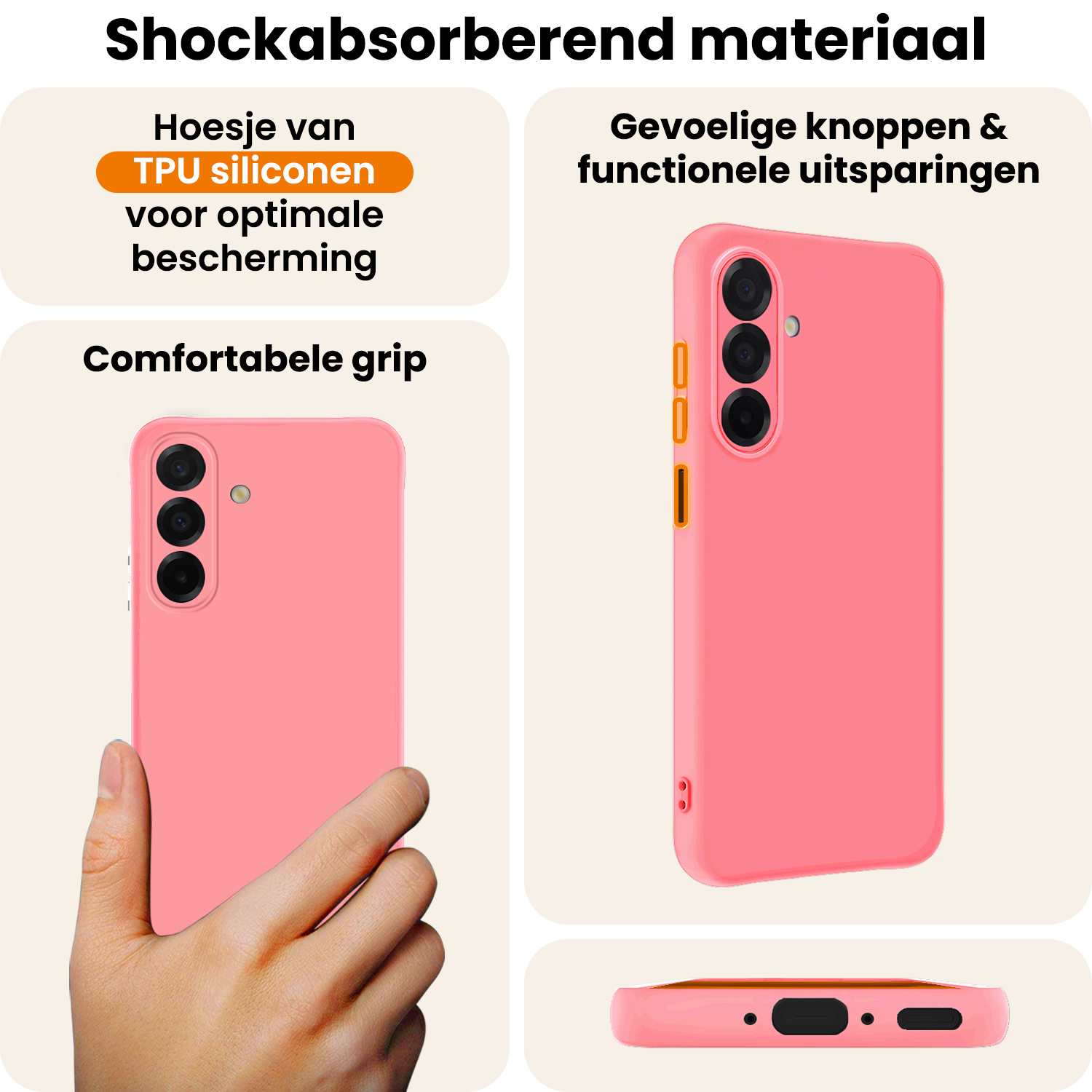 Nomfy Nomfy Samsung Galaxy A26 Hoesje Siliconen - Lichtroze - 2 PACK