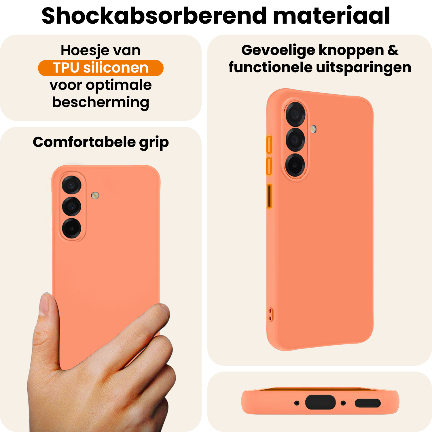 Nomfy Nomfy Samsung Galaxy A26 Hoesje Siliconen - Perzik - 2 PACK