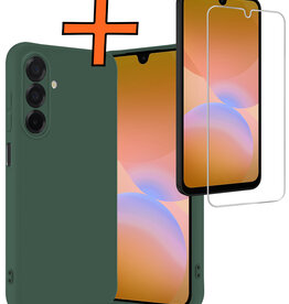 Nomfy Nomfy Samsung Galaxy A26 Hoesje Siliconen Met Screenprotector - Donkergroen