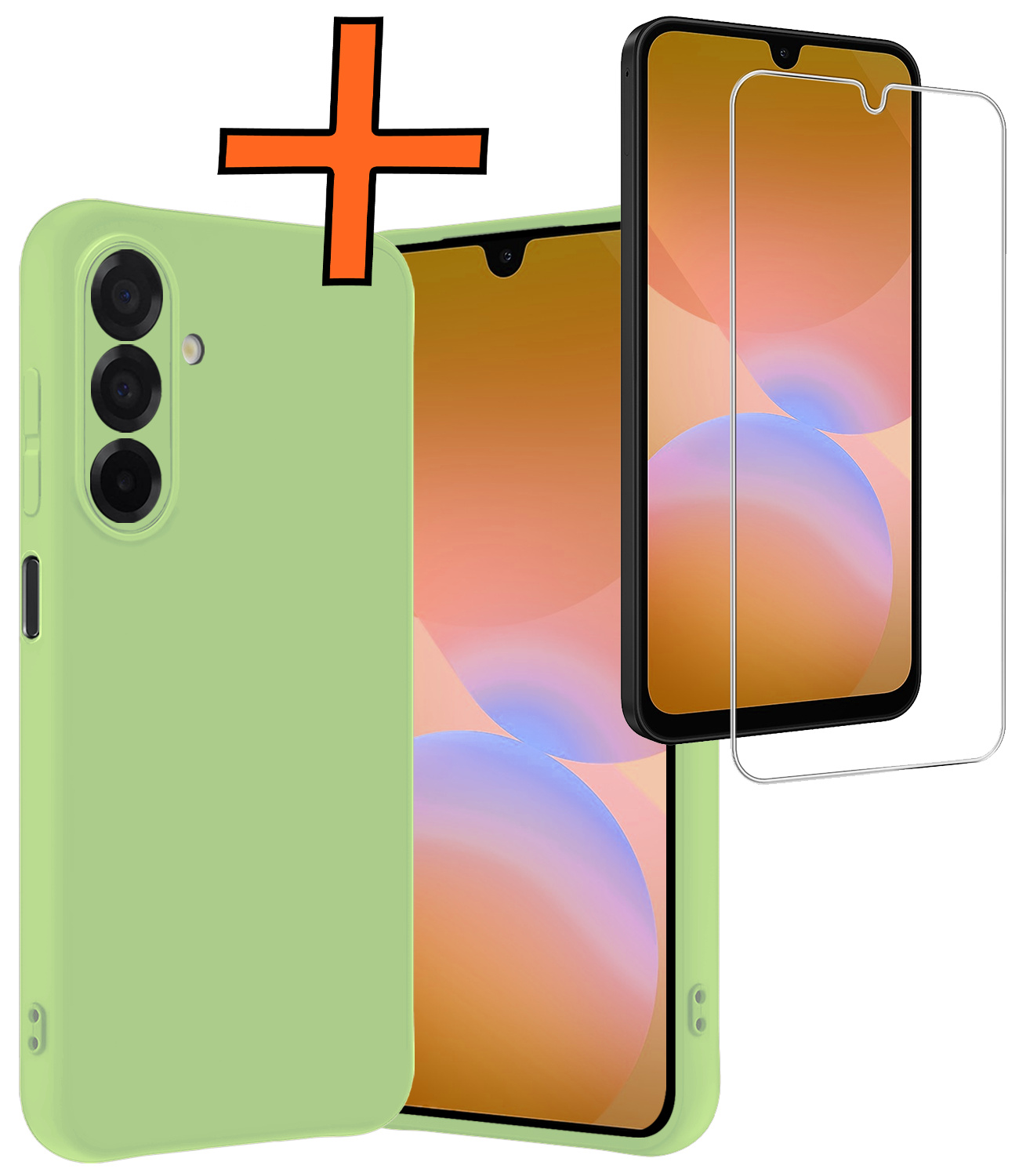 Nomfy Nomfy Samsung Galaxy A26 Hoesje Siliconen Met Screenprotector - Groen