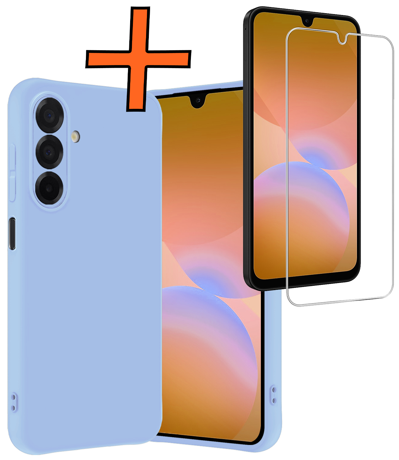 Nomfy Nomfy Samsung Galaxy A26 Hoesje Siliconen Met Screenprotector - Lichtblauw