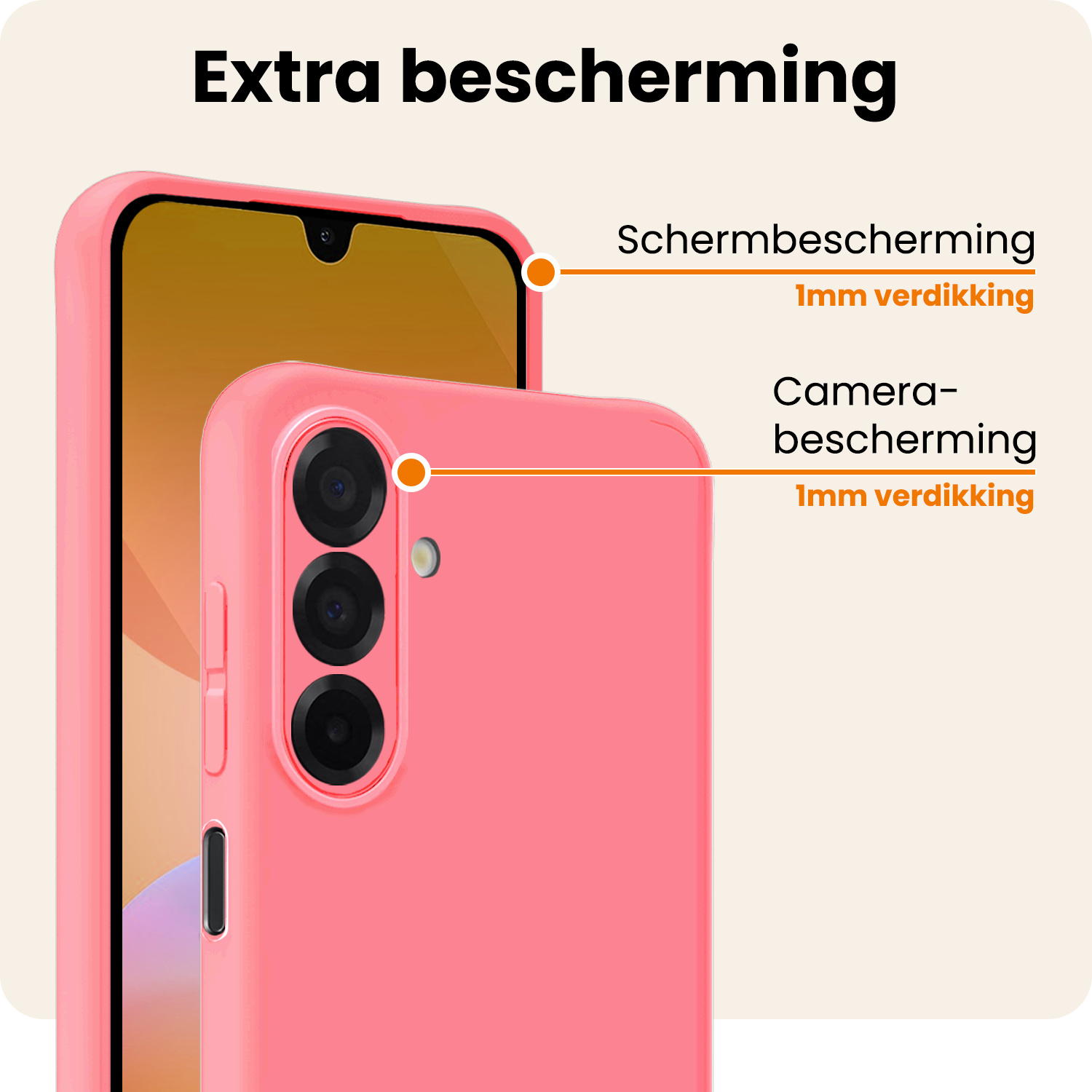 Nomfy Nomfy Samsung Galaxy A26 Hoesje Siliconen Met Screenprotector - Lichtroze