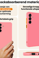 Nomfy Nomfy Samsung Galaxy A26 Hoesje Siliconen Met Screenprotector - Lichtroze