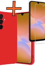 Nomfy Nomfy Samsung Galaxy A26 Hoesje Siliconen Met Screenprotector - Rood