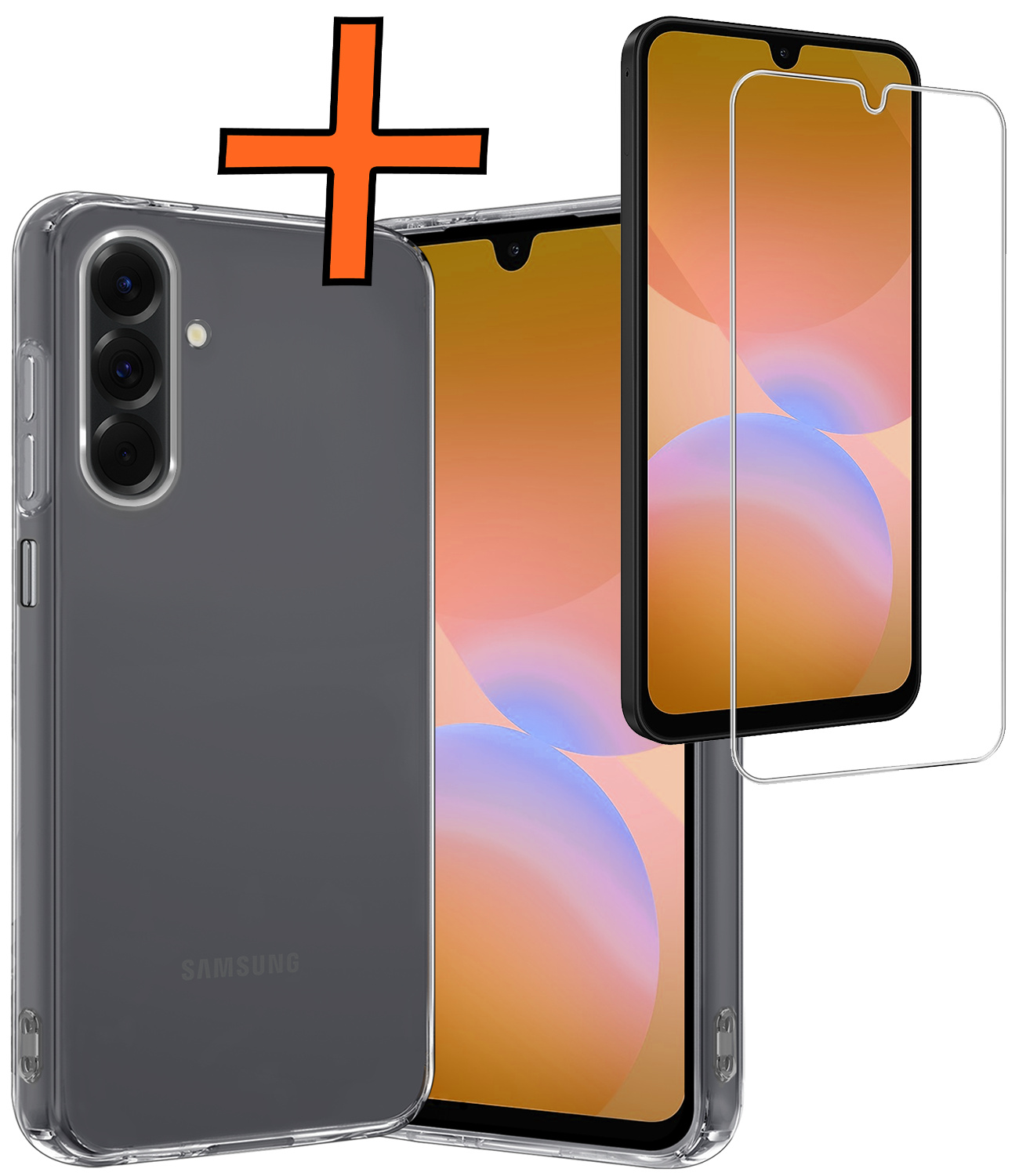 Nomfy Nomfy Samsung Galaxy A26 Hoesje Siliconen Met Screenprotector - Transparant