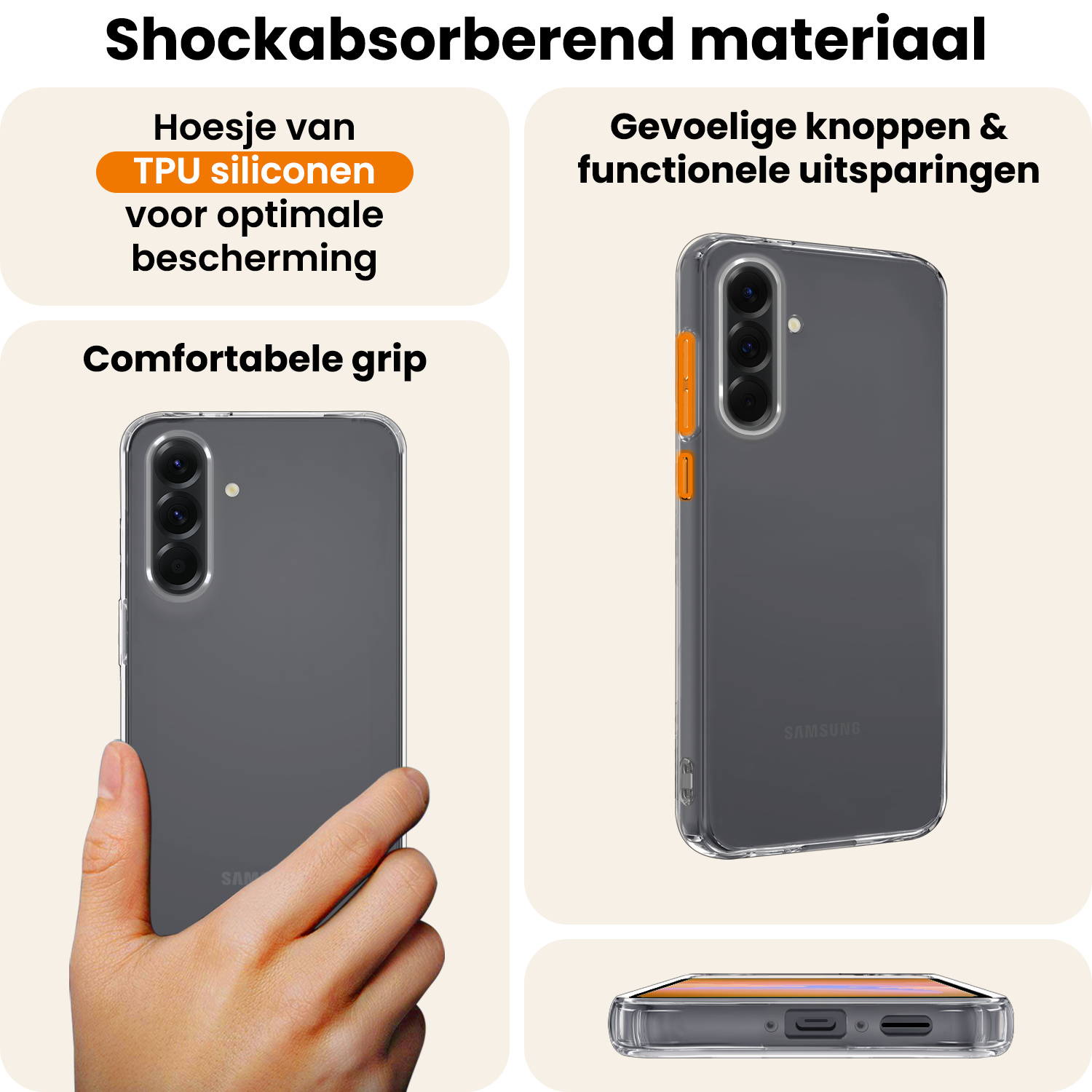 Nomfy Nomfy Samsung Galaxy A26 Hoesje Siliconen Met Screenprotector - Transparant