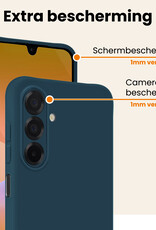 Nomfy Nomfy Samsung Galaxy A26 Hoesje Siliconen Met 2x Screenprotector - Donkerblauw