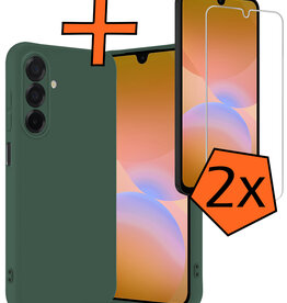 Nomfy Nomfy Samsung Galaxy A26 Hoesje Siliconen Met 2x Screenprotector - Donkergroen