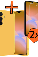 Nomfy Nomfy Samsung Galaxy A26 Hoesje Siliconen Met 2x Screenprotector - Geel