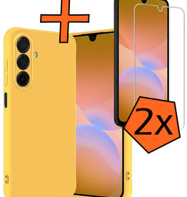 Nomfy Nomfy Samsung Galaxy A26 Hoesje Siliconen Met 2x Screenprotector - Geel