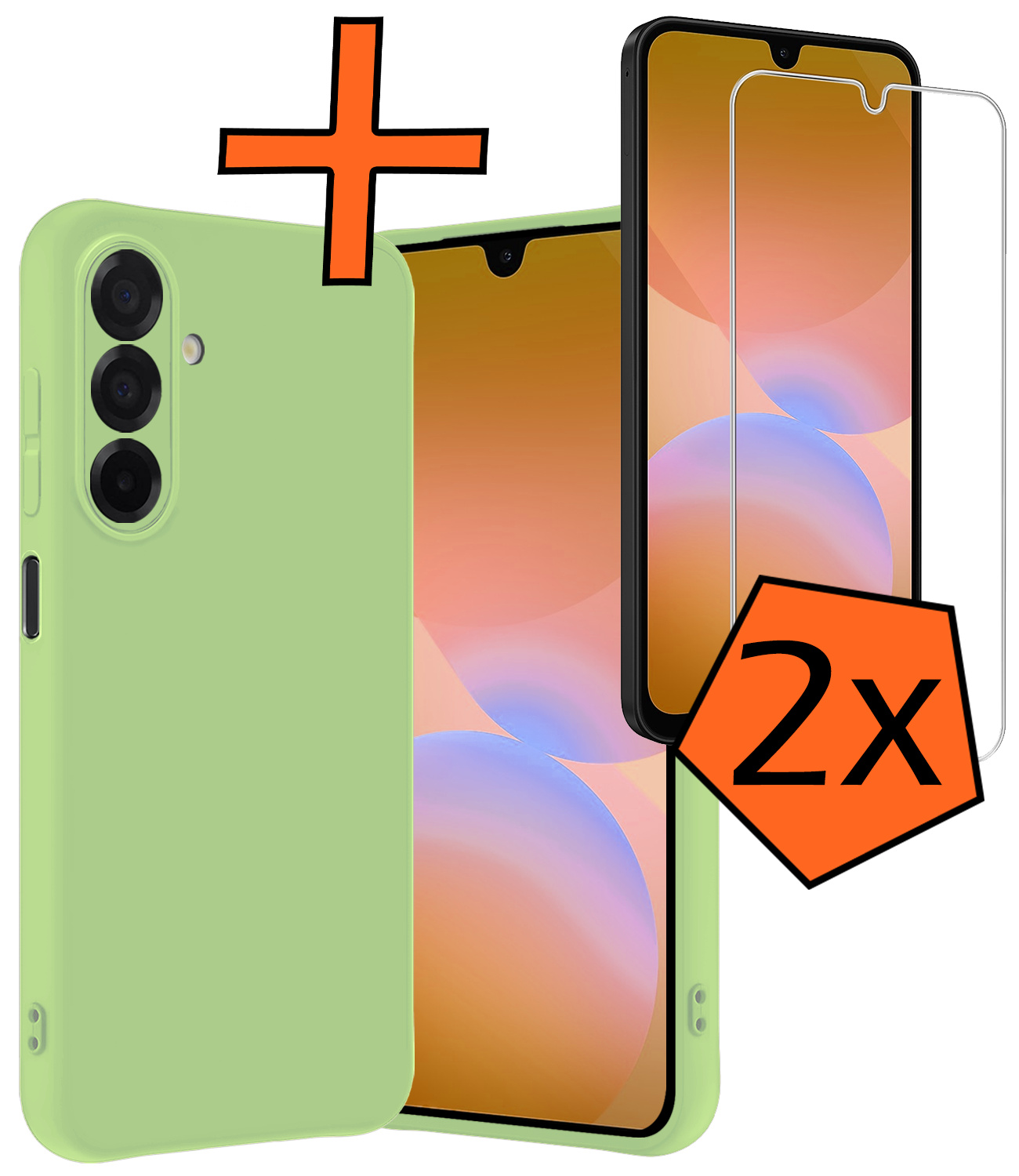 Nomfy Nomfy Samsung Galaxy A26 Hoesje Siliconen Met 2x Screenprotector - Groen