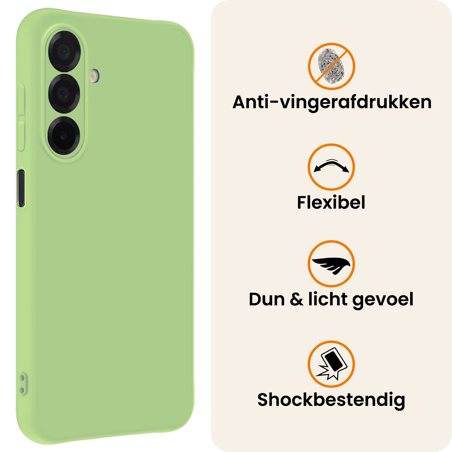 Nomfy Nomfy Samsung Galaxy A26 Hoesje Siliconen Met 2x Screenprotector - Groen