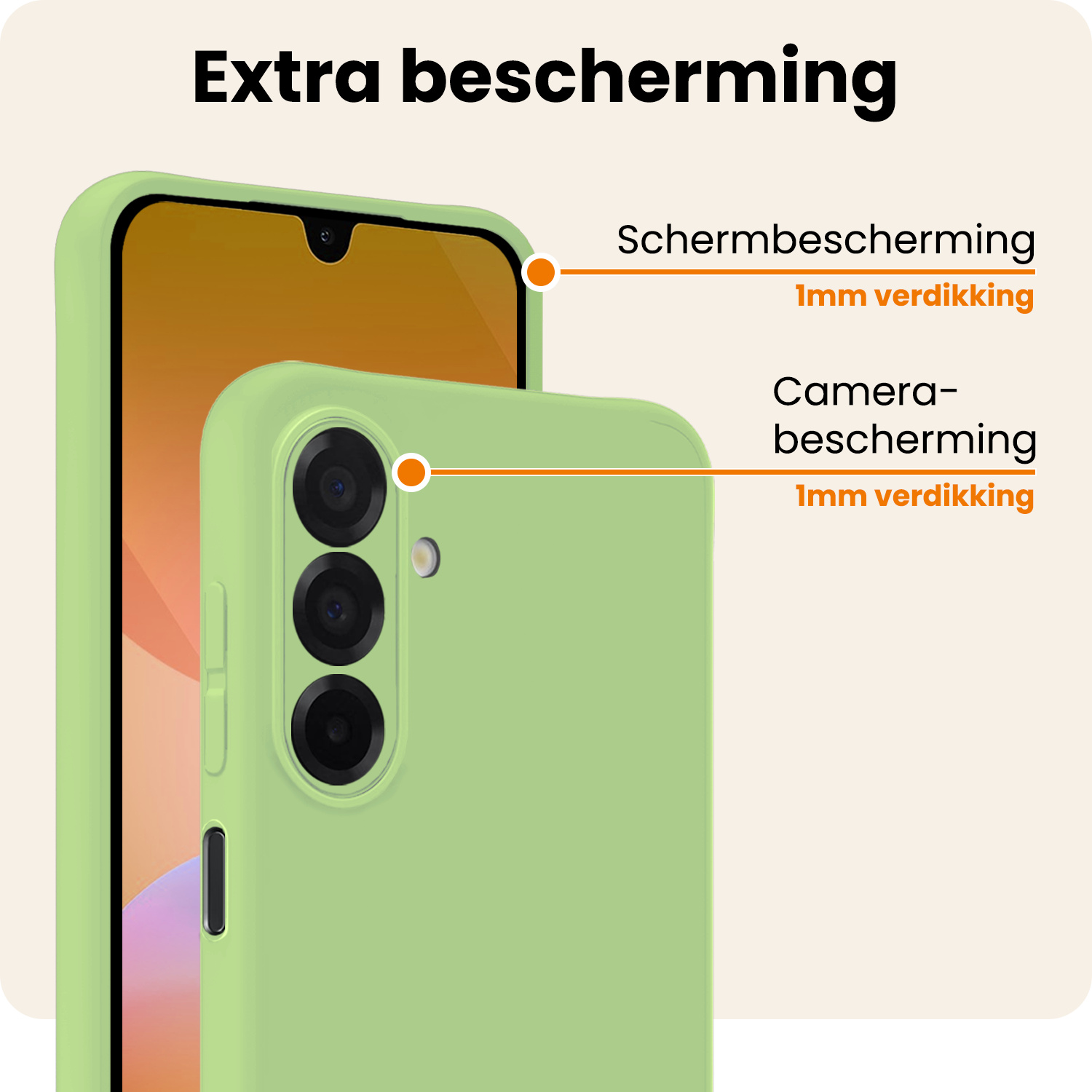 Nomfy Nomfy Samsung Galaxy A26 Hoesje Siliconen Met 2x Screenprotector - Groen