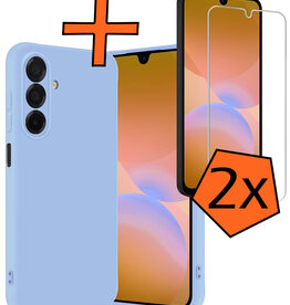Nomfy Nomfy Samsung Galaxy A26 Hoesje Siliconen Met 2x Screenprotector - Lichtblauw