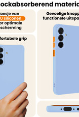 Nomfy Nomfy Samsung Galaxy A26 Hoesje Siliconen Met 2x Screenprotector - Lichtblauw