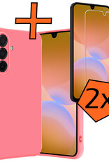 Nomfy Nomfy Samsung Galaxy A26 Hoesje Siliconen Met 2x Screenprotector - Lichtroze