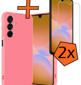 Nomfy Nomfy Samsung Galaxy A26 Hoesje Siliconen Met 2x Screenprotector - Lichtroze