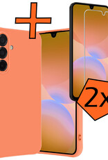 Nomfy Nomfy Samsung Galaxy A26 Hoesje Siliconen Met 2x Screenprotector - Perzik