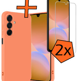 Nomfy Nomfy Samsung Galaxy A26 Hoesje Siliconen Met 2x Screenprotector - Perzik