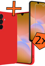 Nomfy Nomfy Samsung Galaxy A26 Hoesje Siliconen Met 2x Screenprotector - Rood