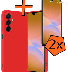 Nomfy Nomfy Samsung Galaxy A26 Hoesje Siliconen Met 2x Screenprotector - Rood