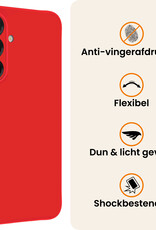 Nomfy Nomfy Samsung Galaxy A26 Hoesje Siliconen Met 2x Screenprotector - Rood
