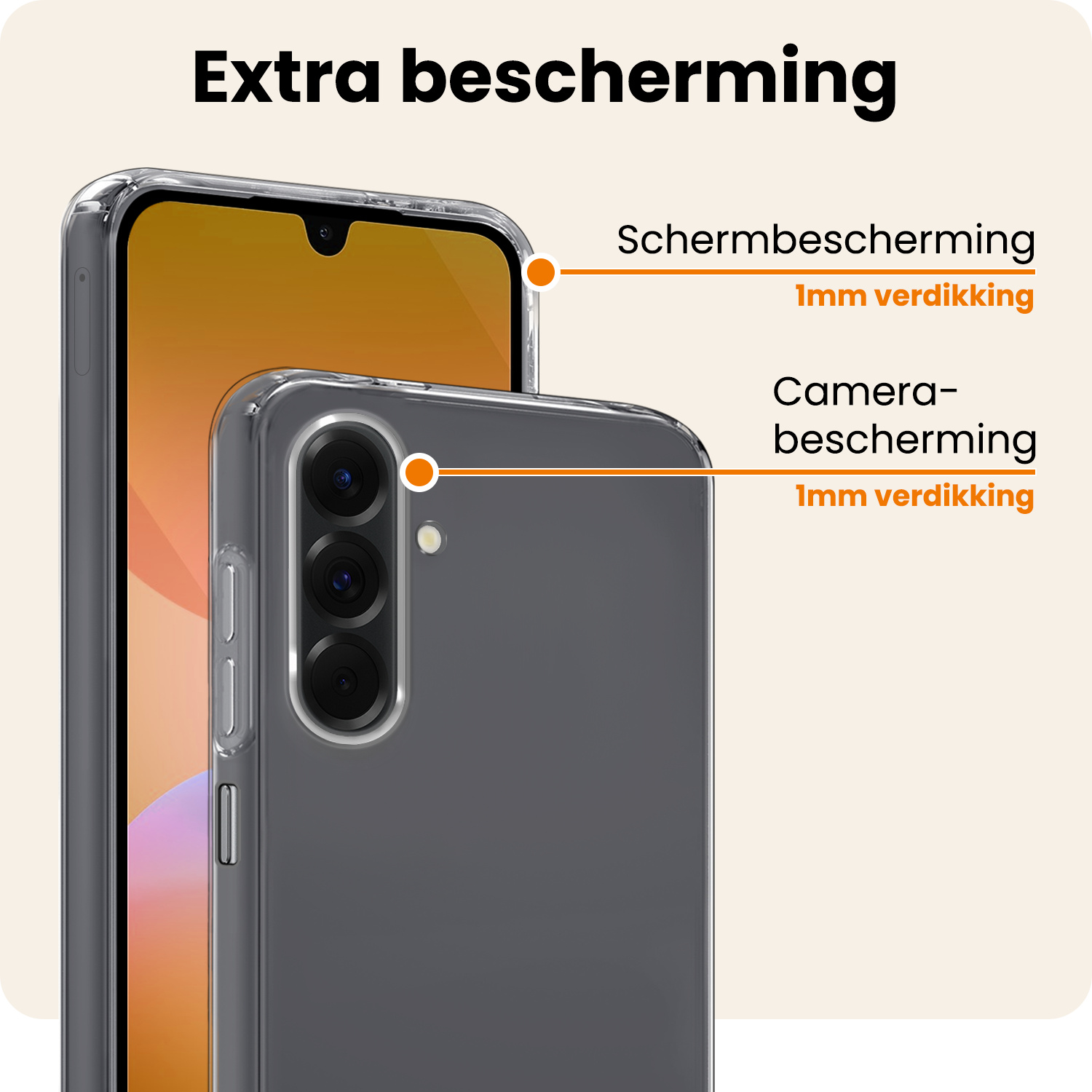 Nomfy Nomfy Samsung Galaxy A26 Hoesje Siliconen Met 2x Screenprotector - Transparant