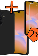 Nomfy Nomfy Samsung Galaxy A26 Hoesje Siliconen Met 2x Screenprotector - Zwart
