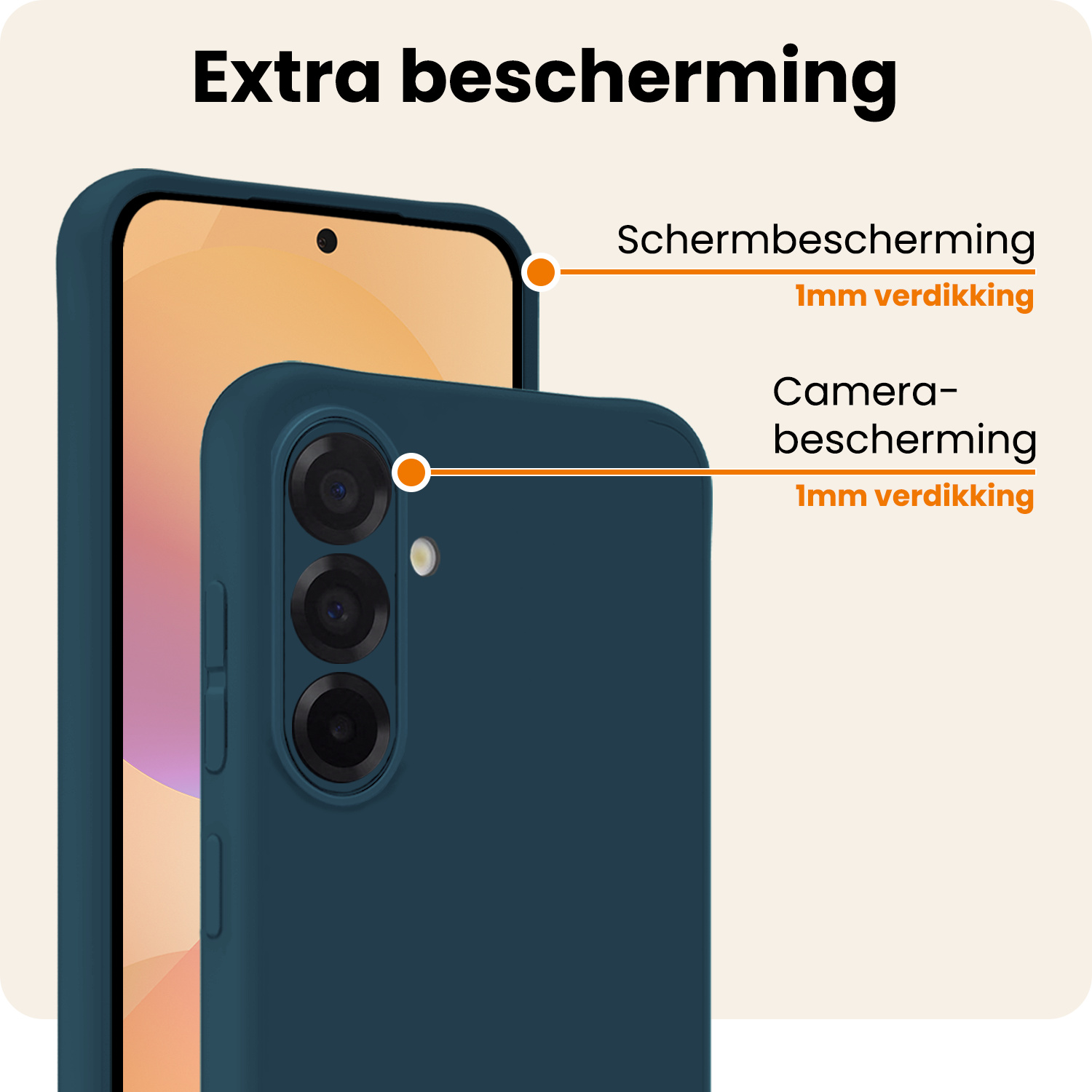 Nomfy Nomfy Samsung Galaxy A36 Hoesje Siliconen - Donkerblauw - 2 PACK