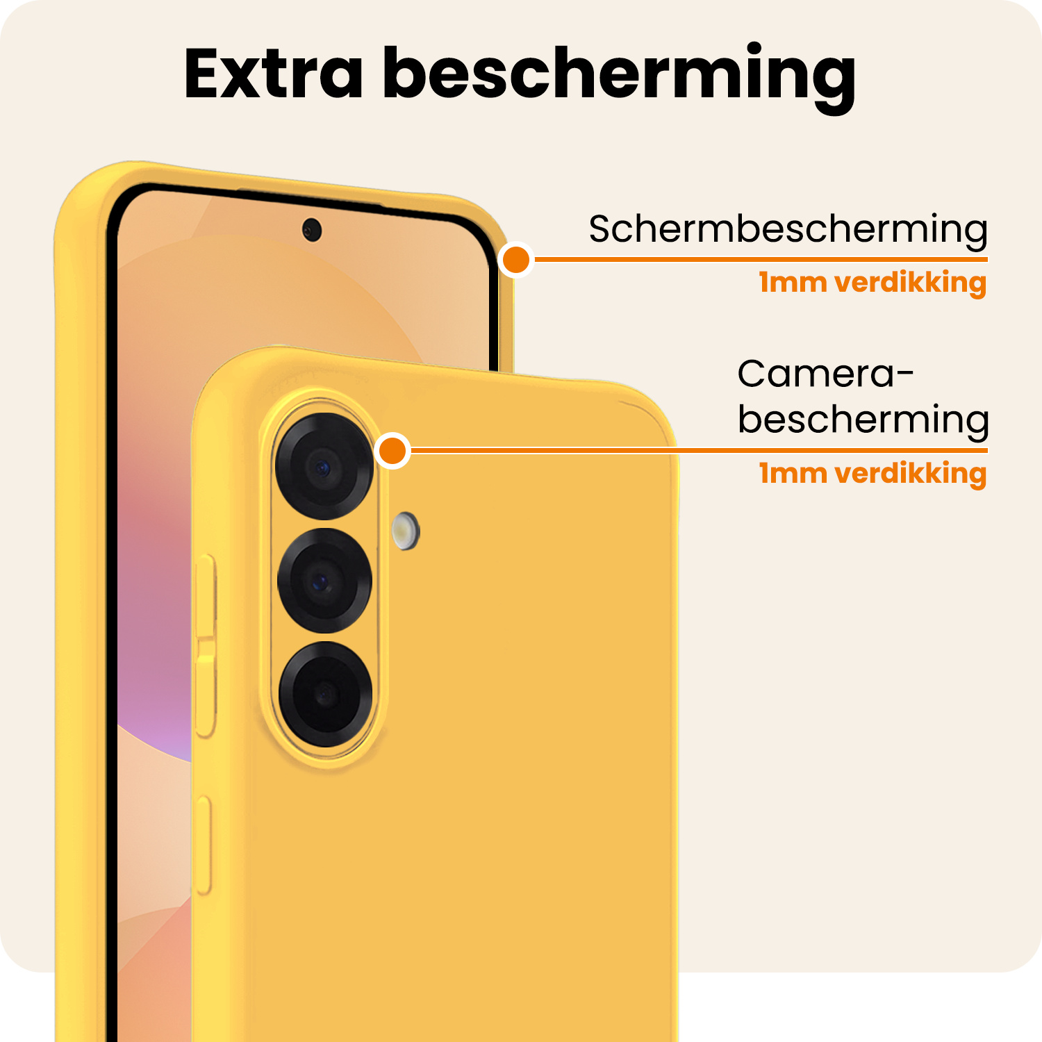 Nomfy Nomfy Samsung Galaxy A36 Hoesje Siliconen - Geel - 2 PACK