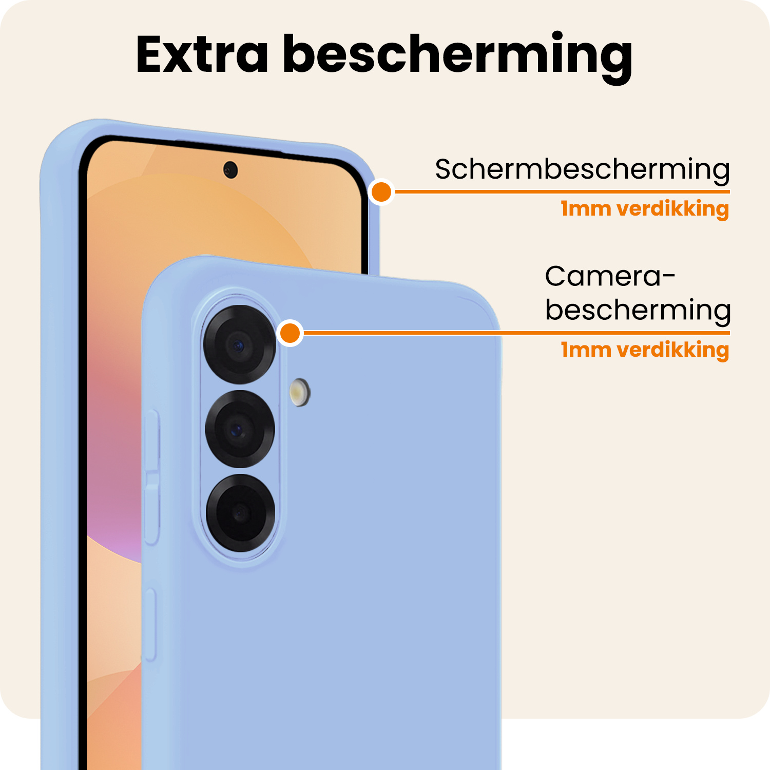 Nomfy Nomfy Samsung Galaxy A36 Hoesje Siliconen - Lichtblauw - 2 PACK