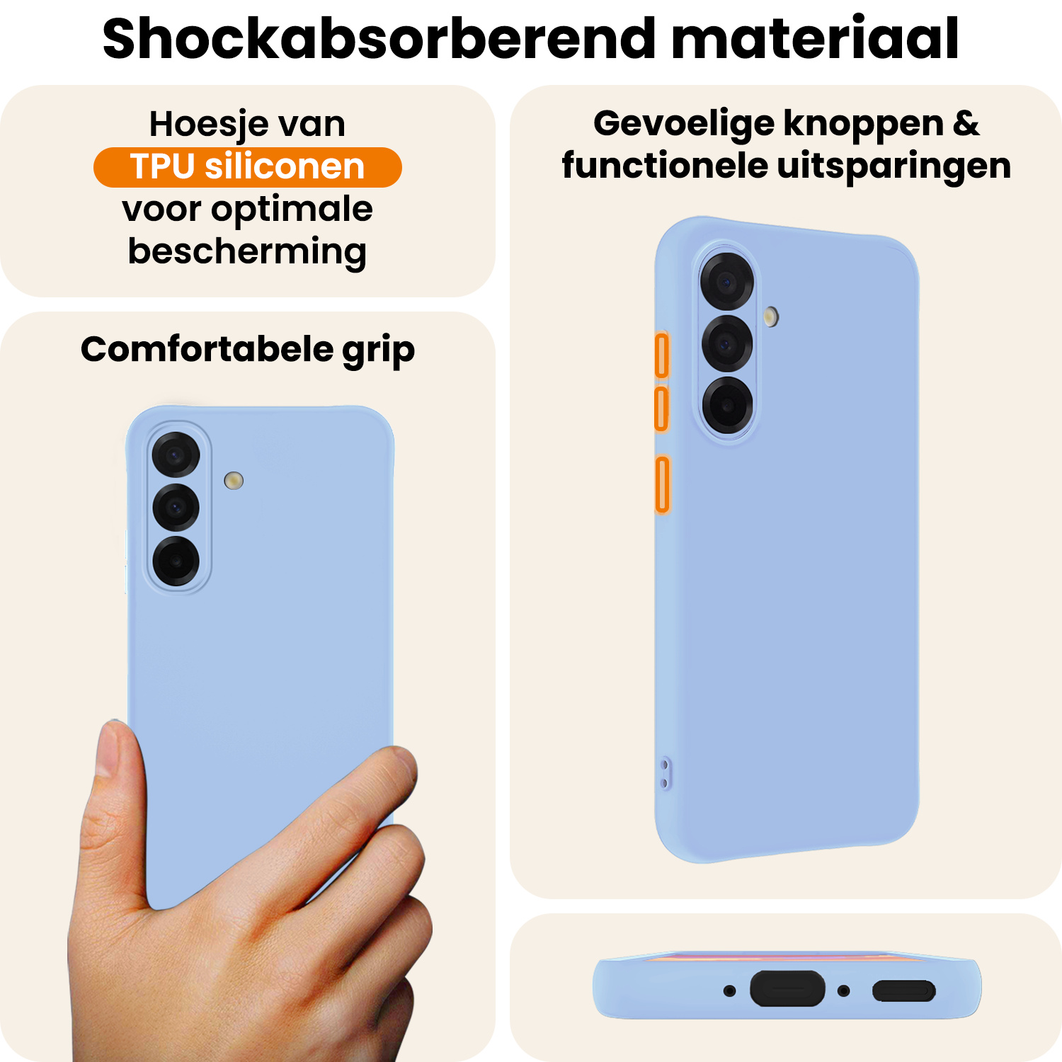 Nomfy Nomfy Samsung Galaxy A36 Hoesje Siliconen - Lichtblauw - 2 PACK