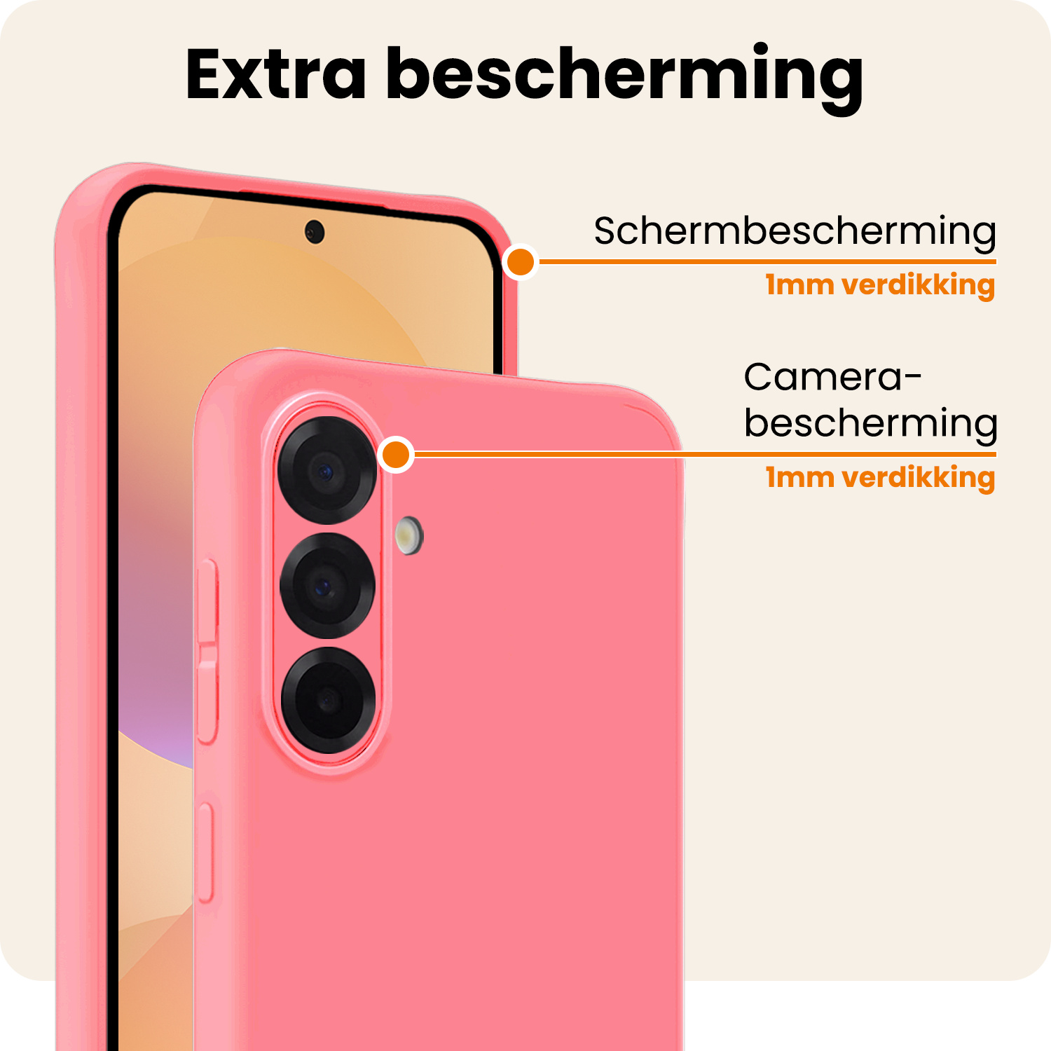 Nomfy Nomfy Samsung Galaxy A36 Hoesje Siliconen - Lichtroze - 2 PACK