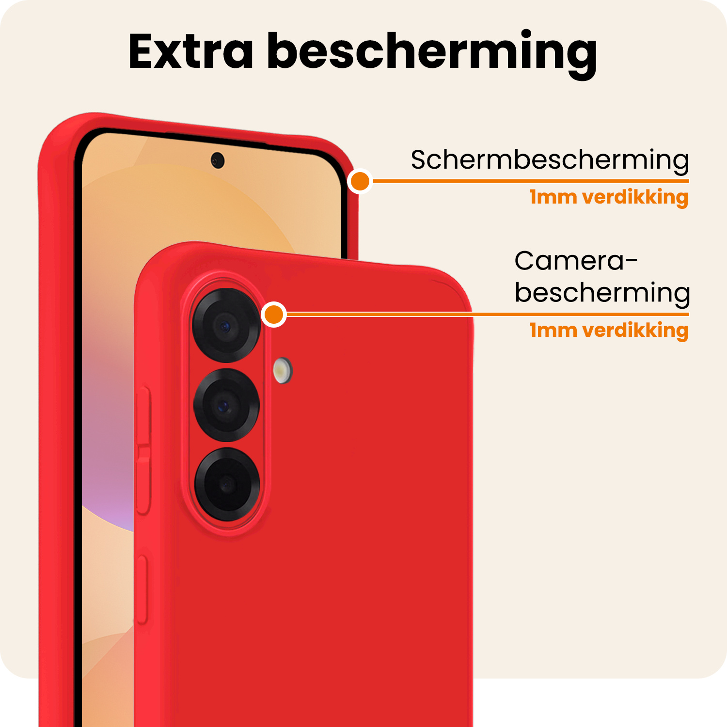 Nomfy Nomfy Samsung Galaxy A36 Hoesje Siliconen - Rood - 2 PACK