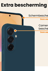 Nomfy Nomfy Samsung Galaxy A36 Hoesje Siliconen Met Screenprotector - Donkerblauw