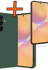 Nomfy Nomfy Samsung Galaxy A36 Hoesje Siliconen Met Screenprotector - Donkergroen