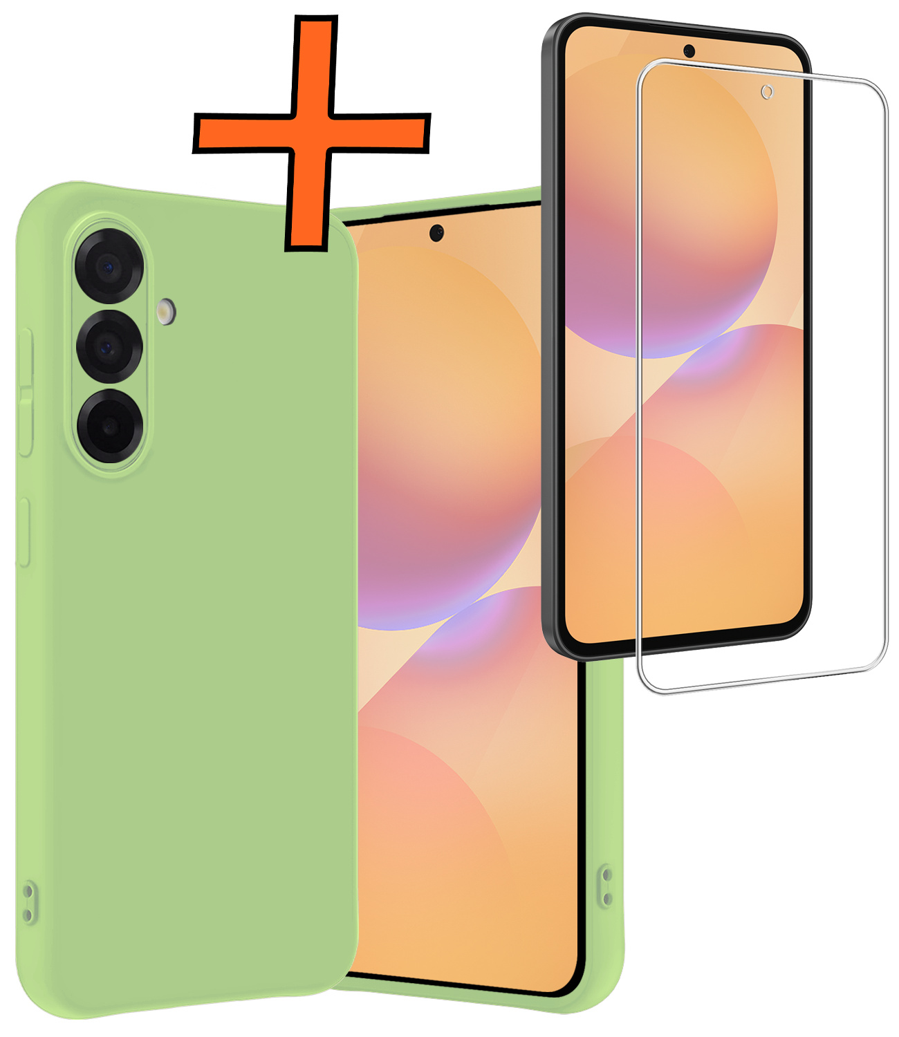 Nomfy Nomfy Samsung Galaxy A36 Hoesje Siliconen Met Screenprotector - Groen