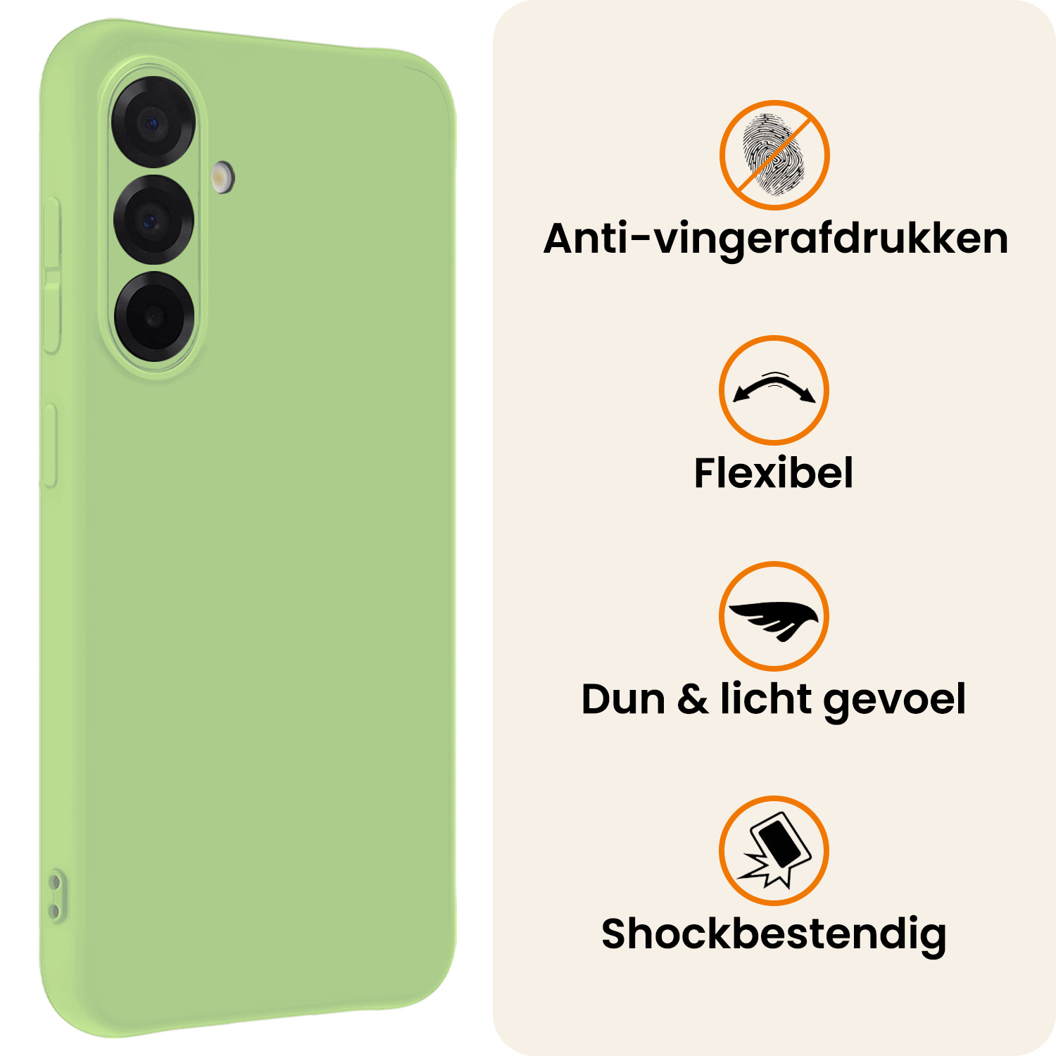 Nomfy Nomfy Samsung Galaxy A36 Hoesje Siliconen Met Screenprotector - Groen
