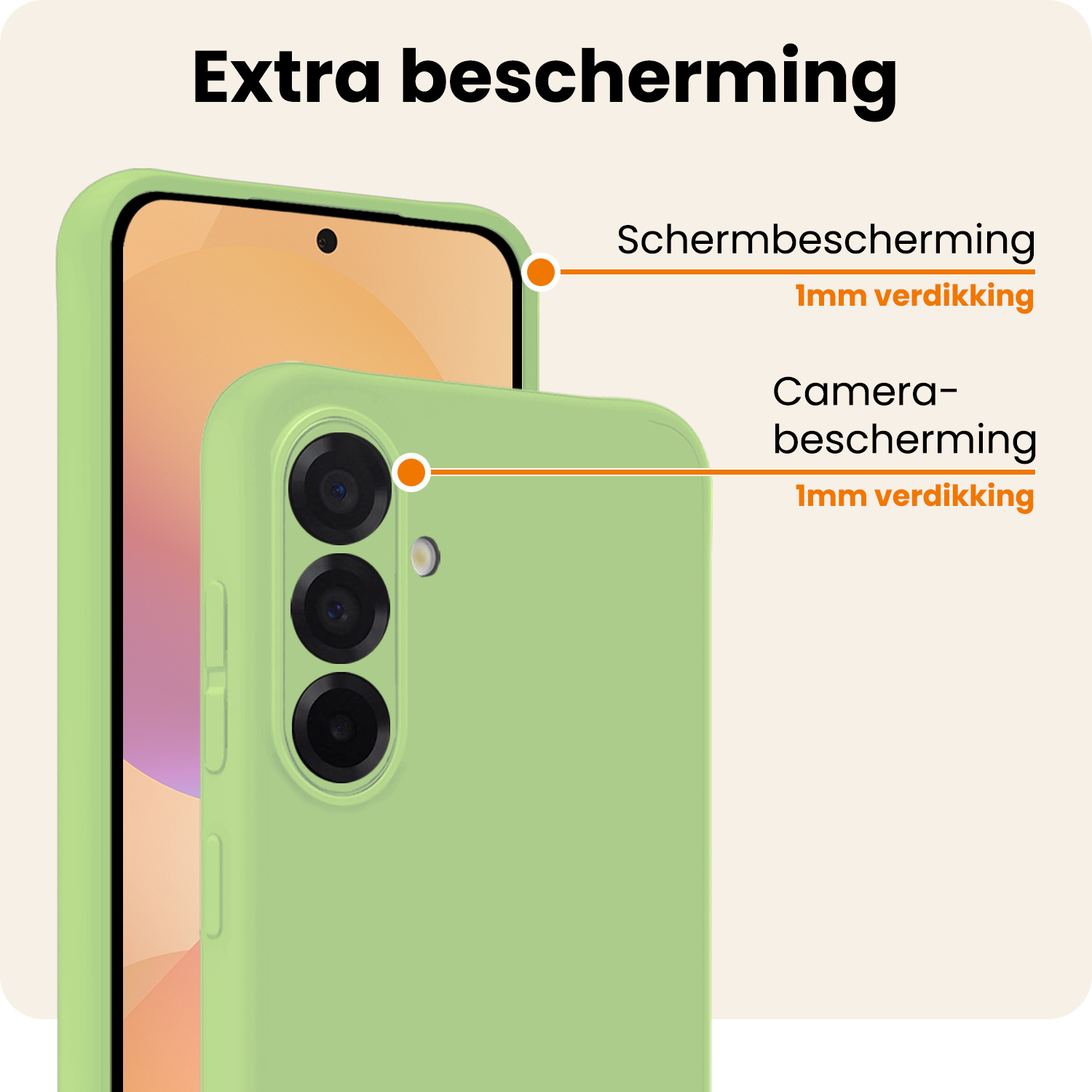 Nomfy Nomfy Samsung Galaxy A36 Hoesje Siliconen Met Screenprotector - Groen