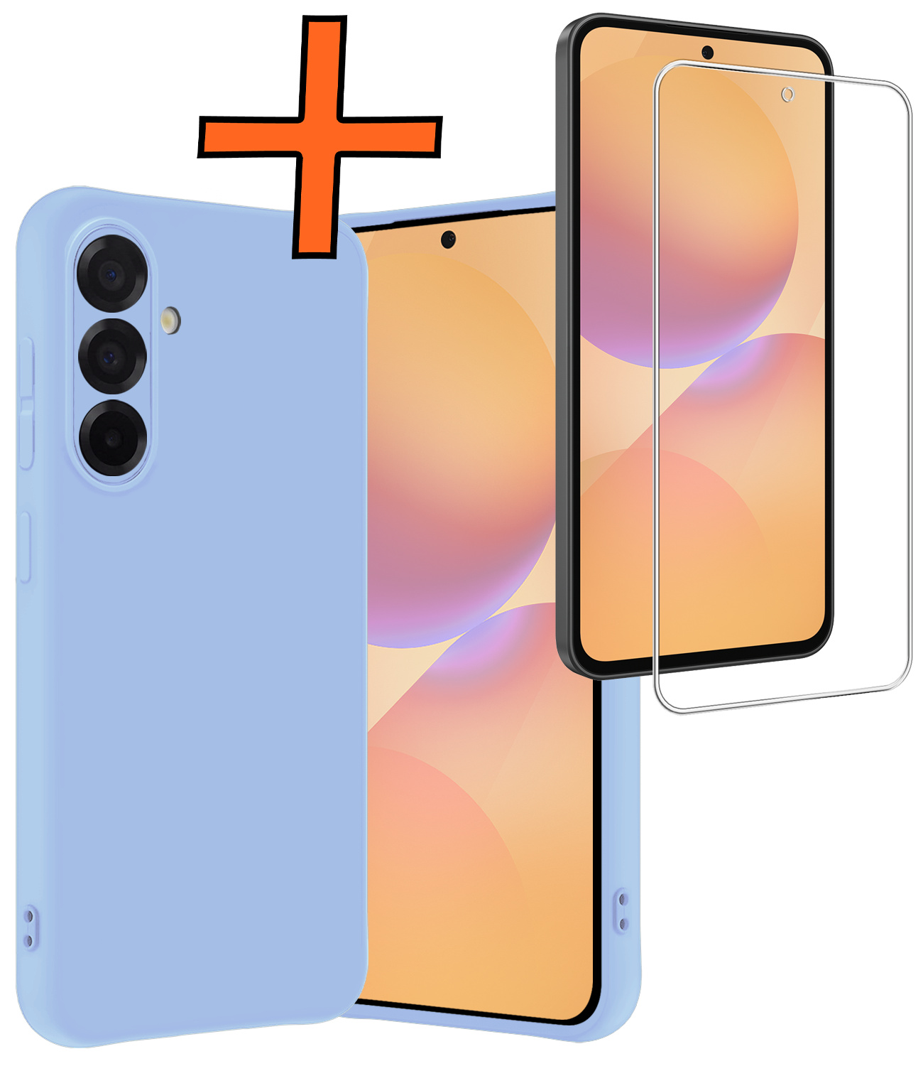 Nomfy Nomfy Samsung Galaxy A36 Hoesje Siliconen Met Screenprotector - Lichtblauw