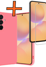 Nomfy Nomfy Samsung Galaxy A36 Hoesje Siliconen Met Screenprotector - Lichtroze