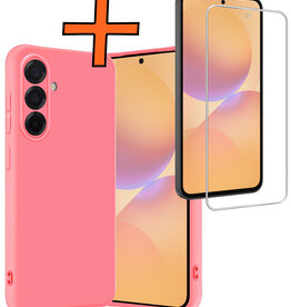 Nomfy Nomfy Samsung Galaxy A36 Hoesje Siliconen Met Screenprotector - Lichtroze