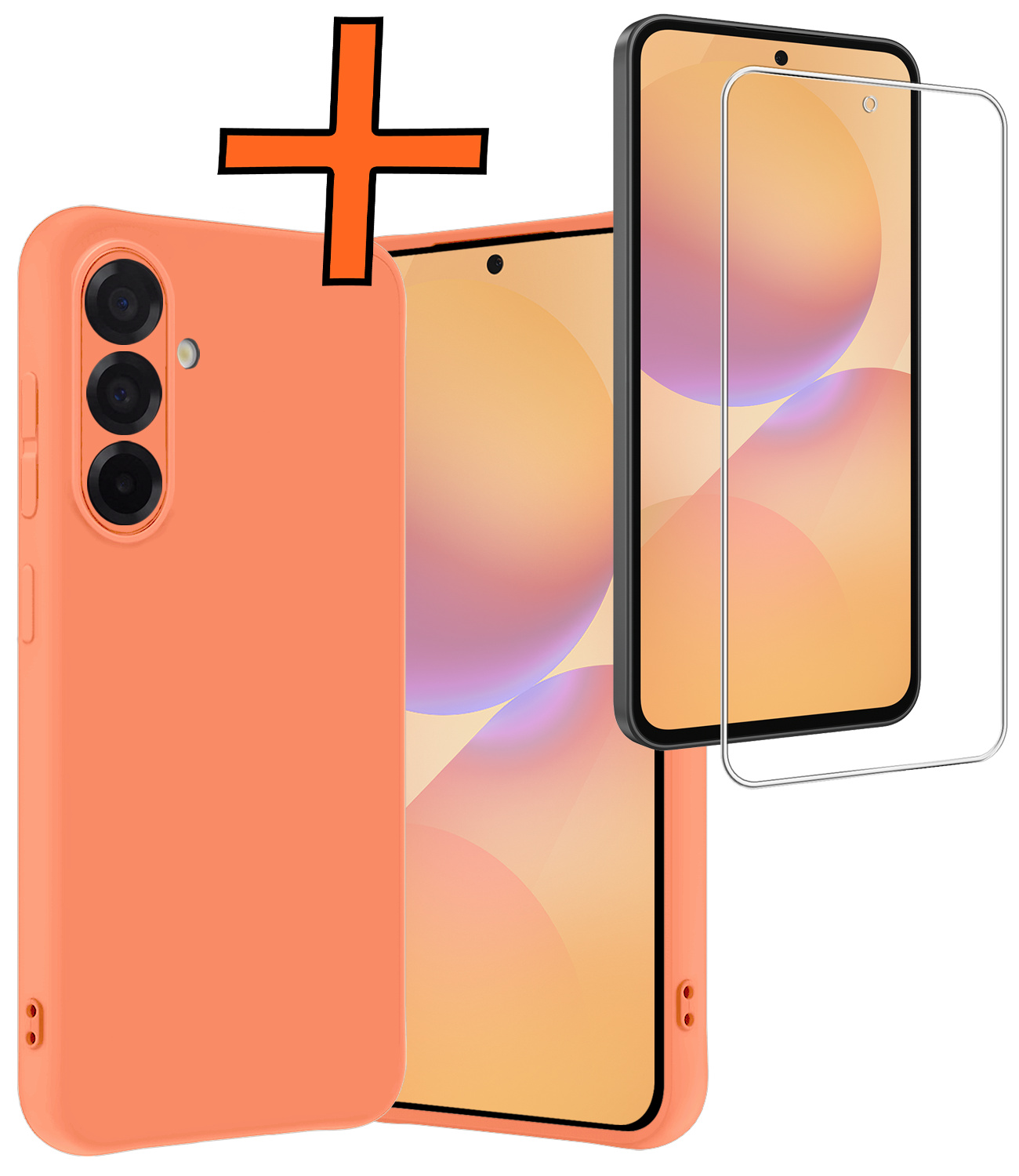 Nomfy Nomfy Samsung Galaxy A36 Hoesje Siliconen Met Screenprotector - Perzik