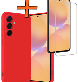 Nomfy Nomfy Samsung Galaxy A36 Hoesje Siliconen Met Screenprotector - Rood