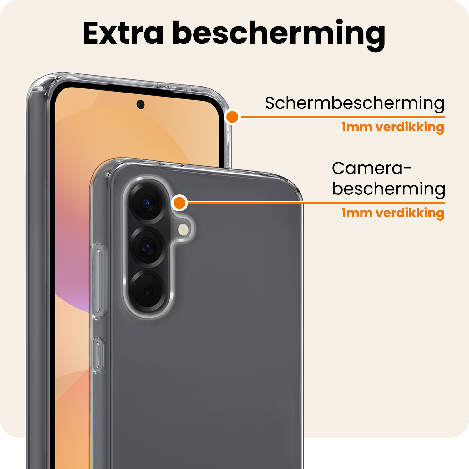 Nomfy Nomfy Samsung Galaxy A36 Hoesje Siliconen Met Screenprotector - Transparant