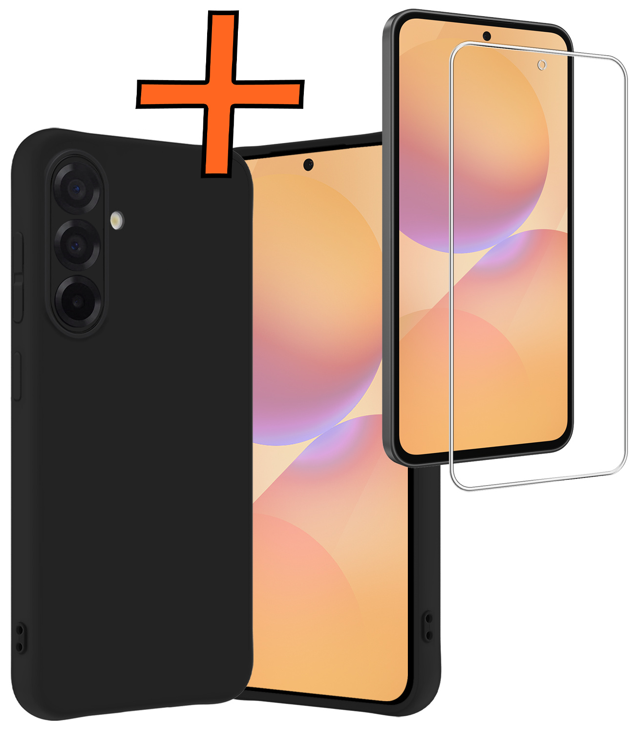 Nomfy Nomfy Samsung Galaxy A36 Hoesje Siliconen Met Screenprotector - Zwart