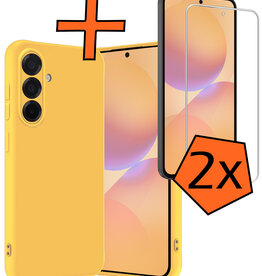 Nomfy Nomfy Samsung Galaxy A36 Hoesje Siliconen Met 2x Screenprotector - Geel
