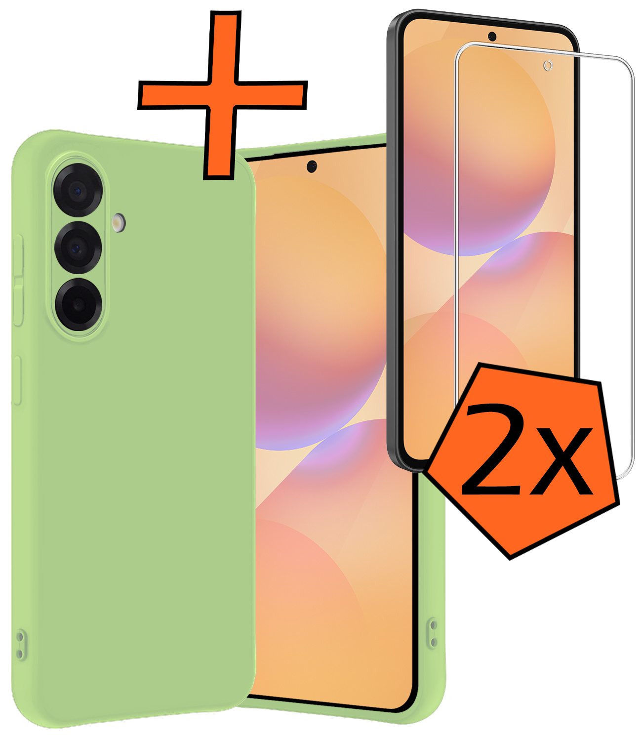 Nomfy Nomfy Samsung Galaxy A36 Hoesje Siliconen Met 2x Screenprotector - Groen