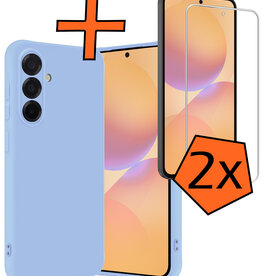 Nomfy Nomfy Samsung Galaxy A36 Hoesje Siliconen Met 2x Screenprotector - Lichtblauw