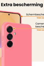 Nomfy Nomfy Samsung Galaxy A36 Hoesje Siliconen Met 2x Screenprotector - Lichtroze